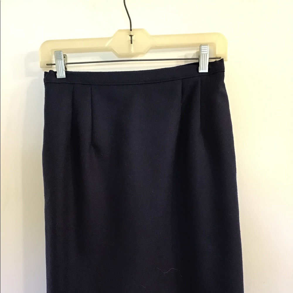 Jennifer Moore navy blue wool pencil skirt size 6